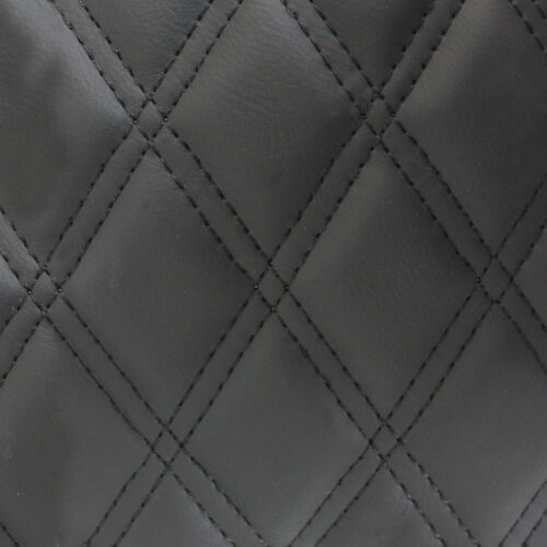 Black Double Stitch Faux Leather Material