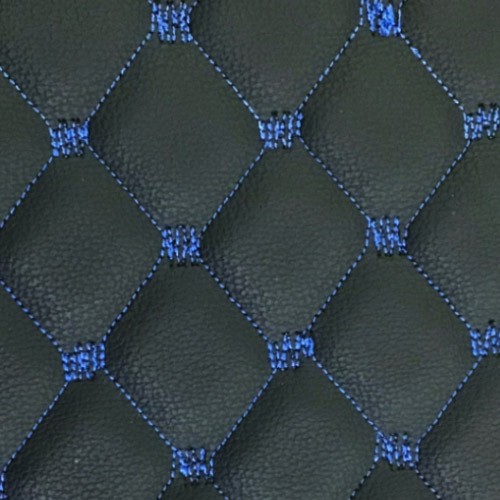 Blue Single Stitch Faux Leather Material