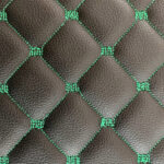 Green Single Stitch Faux Leather Material