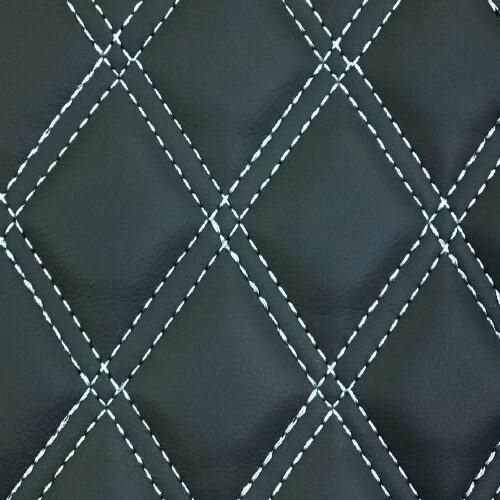 White Double Stitch Faux Leather Material