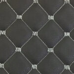 Grey Single Stitch Faux Leather Material