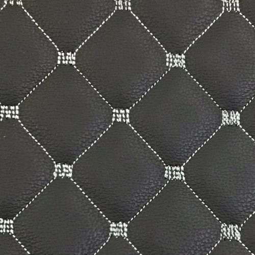 Grey Single Stitch Faux Leather Material