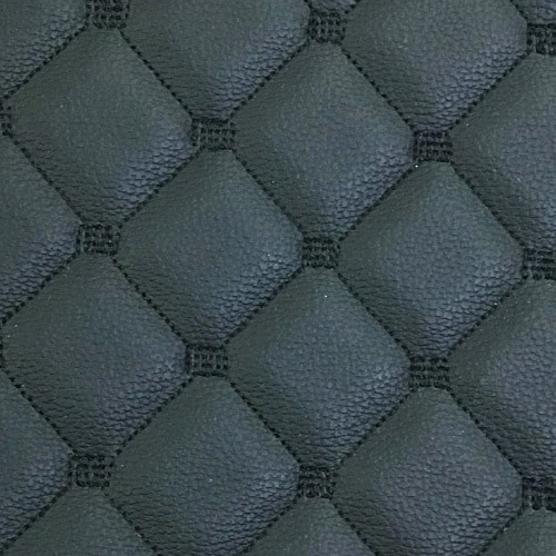 Black Single Stitch Faux Leather Material