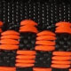 Black and Orange chequerboard car mat trim