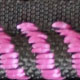 Black and pink striped trim for car mats