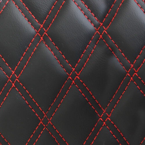 Red Double Stitch Faux Leather Material