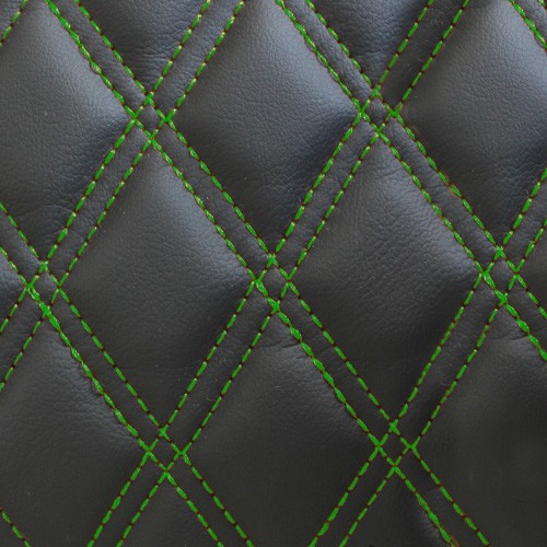 Green Double Stitch Faux Leather Material