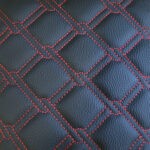 Red Chain Stitch Faux Leather Material